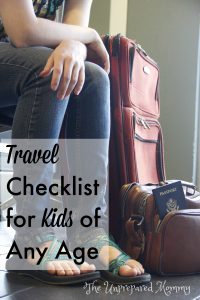 travel checklist for kids