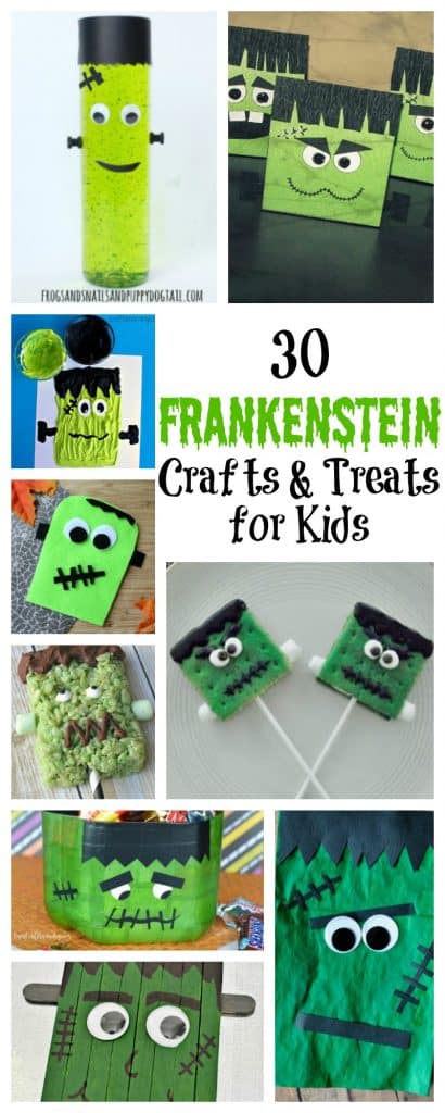 Halloween wouldn't be complete without our favorite monster, Frankenstein. I've put together a collection of Frankenstein crafts and treats for kids that will help inspire you to create your own!