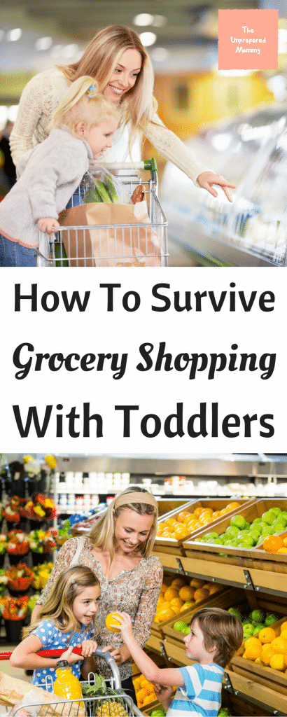 Grocery shopping with kids can become a nightmare if you aren't prepared. These are some great tips to make sure you survive grocery shopping with toddlers.