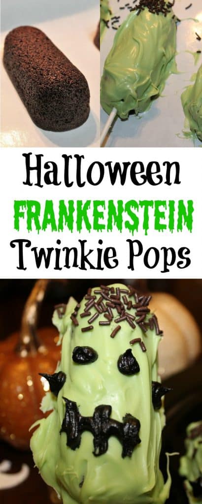 These Halloween Frankenstein Twinkie pops make the best Halloween treats.