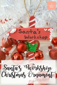 Let the kids know where to find Santa this year with this Santa's Workshop Christmas ornament! #santa #christmas #christmasornament #kids