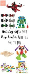 If you are stumped on what to get your preschooler for the holidays, you have to check out this holiday gift guide for preschoolers! #christmas #giftguide #holidaygifts