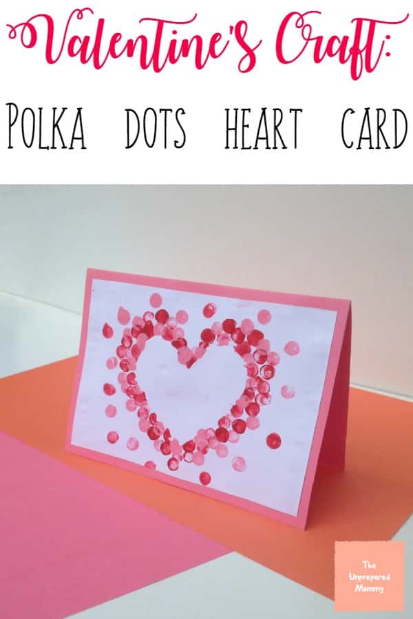  This polka dot heart card Valentine's craft is a great way for your young kids to play around and make something pretty without having to worry about how messy they are! #valentines #valentinescraft #kids #crafts