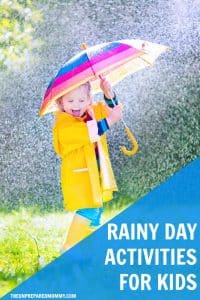 When it's pouring outside and you are stuck in the house, try one of these rainy day activities with your kids and make the boredom dry up! #kids #kidscrafts #parenting #crafts