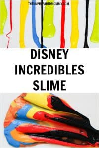 Learn how to make this Disney Incredibles slime recipe. #slime #disney