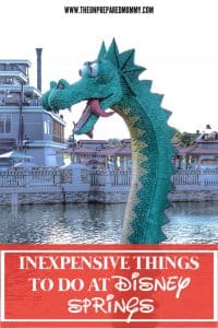 Going to Disney Springs might seem like an expensive adventure, but there are lots of inexpensive things you can do at Disney Springs that can even be free and still have a great time. #disneysprings