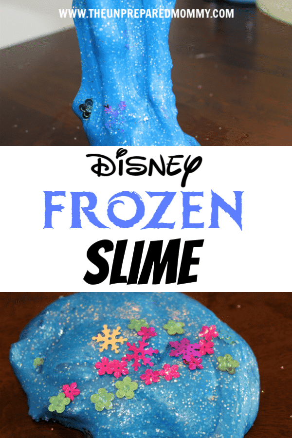 Your kids will enjoy learning how to make Disney Frozen slime with this easy recipe! #slime #disneyslime #disney #kidscrafts